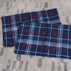 Plaid Blue and Red Pillow Shams